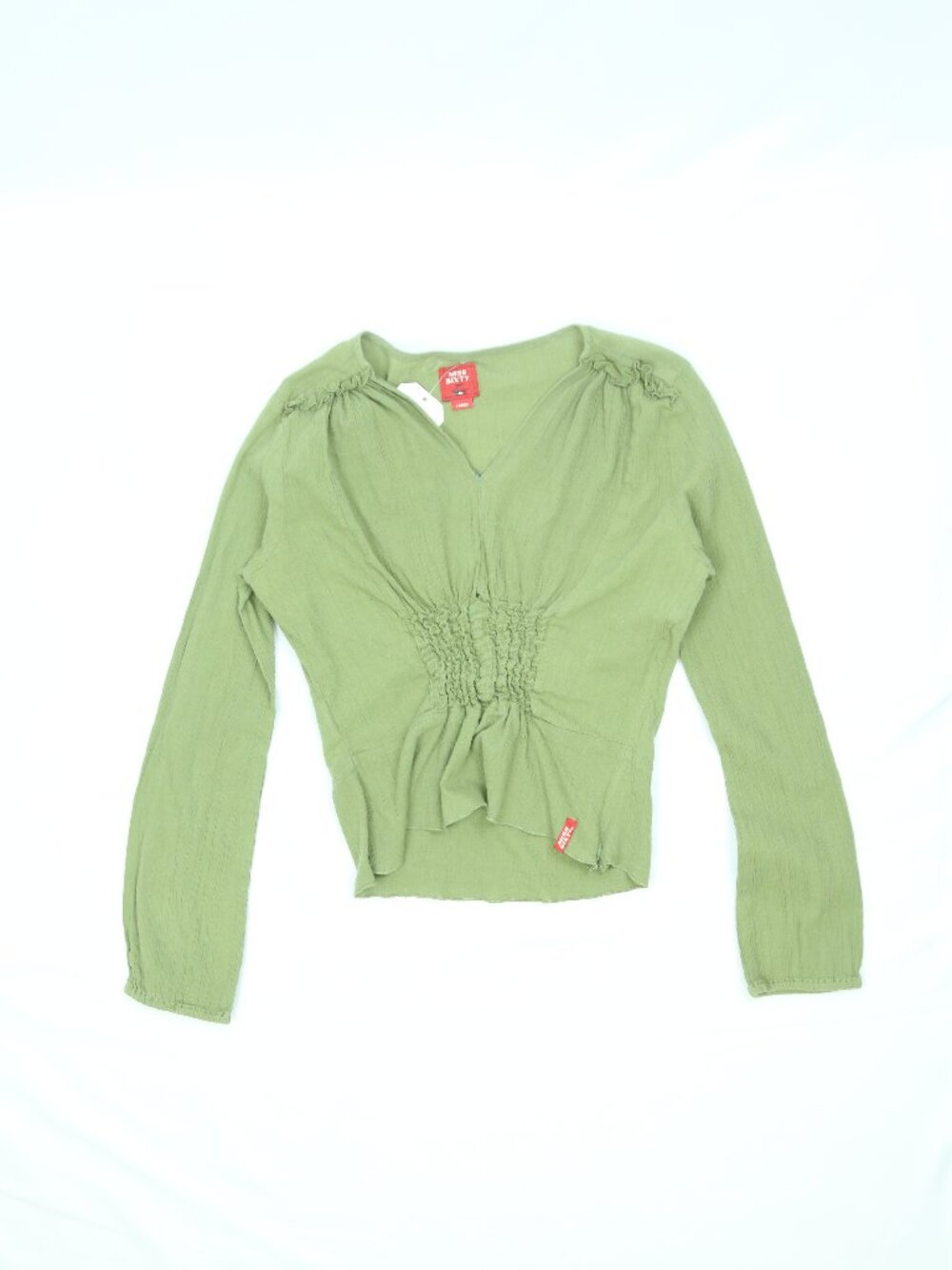 Women's Green Miss Sixty V-neck Longsleeve Size Large